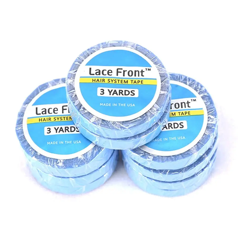 3Yards/Roll Double-Sided Wig Tape Waterproof Ultra Hold Hair System Tape Strong Adhesive Blue Lace Front Glue