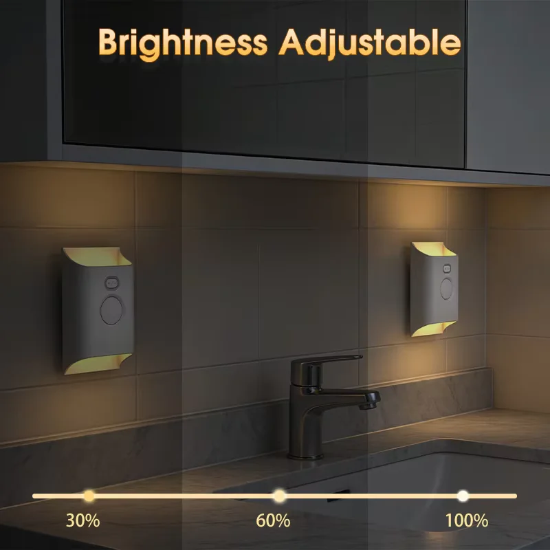 Motion Sensor Wall Lamp USB Rechargeable LED Night Lamp Brightness Adjustable for Stairs Hallway Bedroom Background Wall Decor