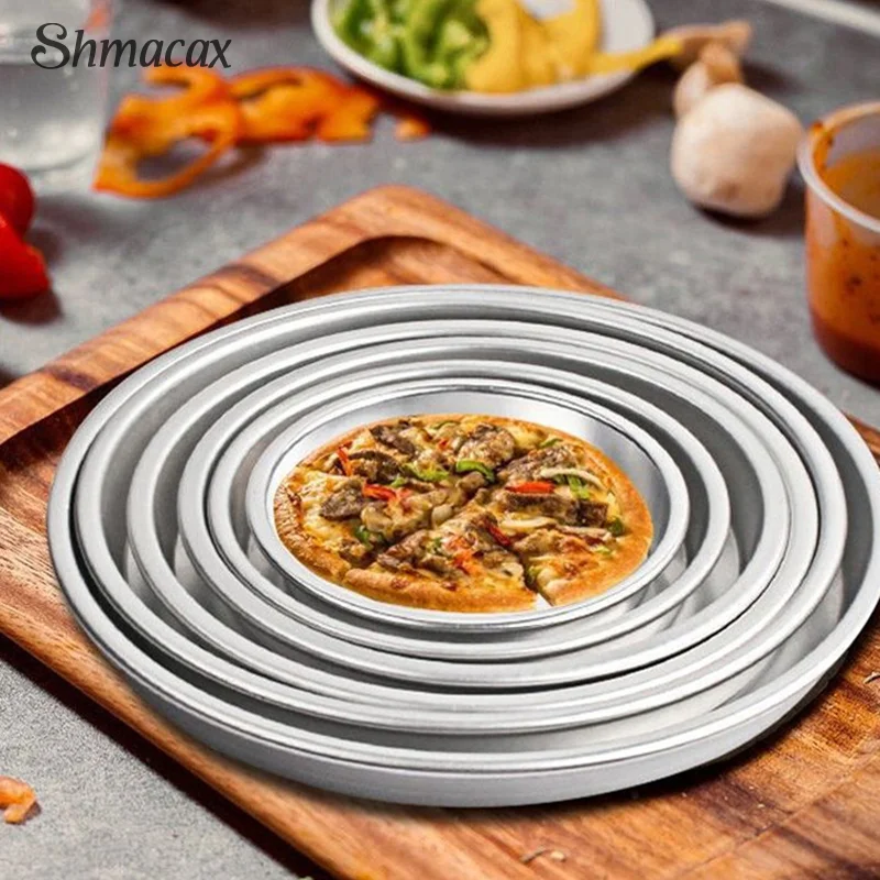 6-12inch Non Stick Pizza Pan Pizza Baking Tray Aluminum Alloy Bakeware Kitchen Tools Round Pancake Pizza Pastry Baking Tray