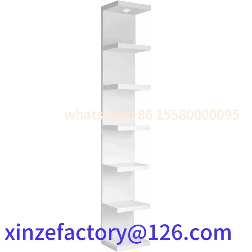 Customizable Best Seller Versatile 7 Tier Wall Shelf Unit,White Lack Wall ,Display Floating Shelf with LED