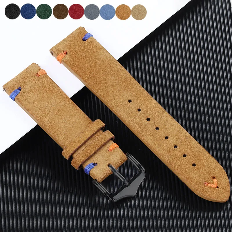 20mm 22mm Suede Leather High Quality Strap for Samsung Watch6 5 4 3 Replacement Watch Band Quick Release for Seiko Soft Bracelet
