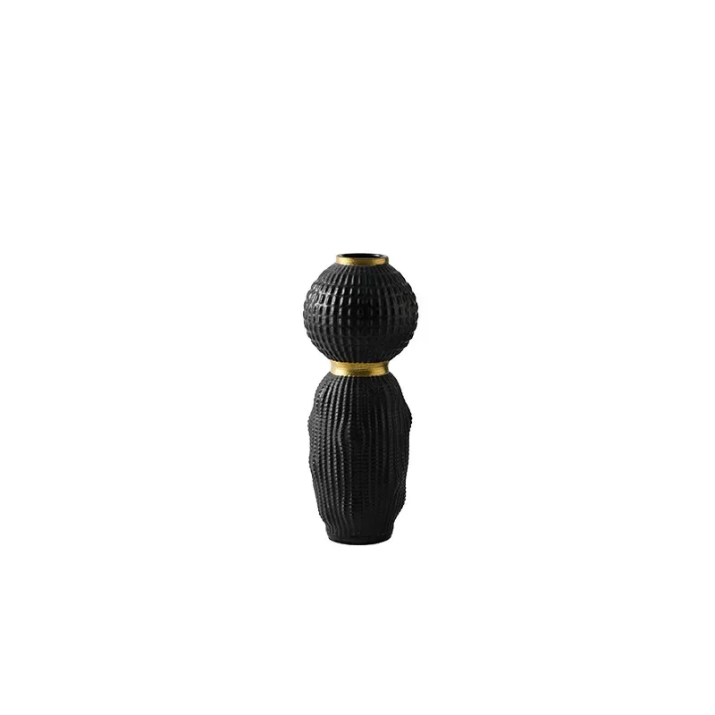 

Ceramic vase black gold home furnishing model room soft decoration special-shaped dried flower device entrance desktop ornament