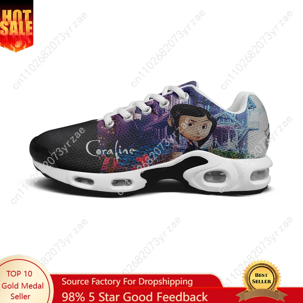 

Легкая спортивная обувь Coraline, кроссовки на воздушной подушке, мужские и женские подростковые модные туфли с принтом для пар, обувь на заказ