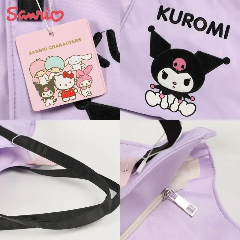 Sanrio Kuromi Shoulder Bag Large Capacity Cartoon Shopping Bag Fashion High Value Quality Moon Bag Animation Limited Edition New