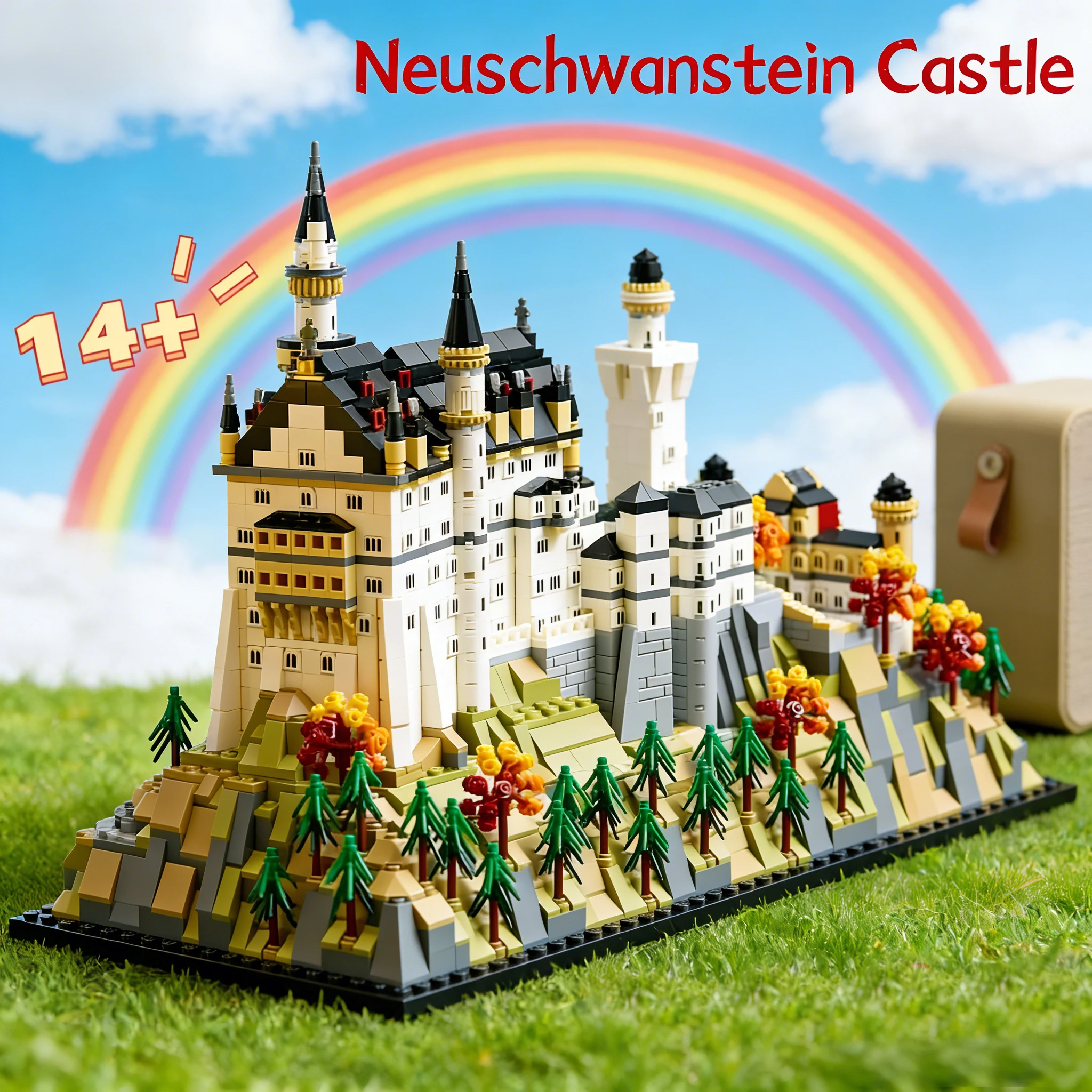 

new 2026 birthday gift 21063 Neuschwanstein Castle Architectural Model Kit European Forest landscape Building blocks for Gifts