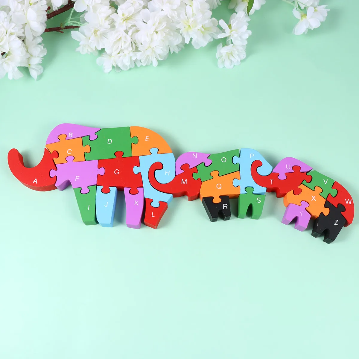 

1Pcs Alphabet Wooden Jigsaw Puzzle 26 Letter Block Bright Colors Early Learning Enhance Hand Eye Coordination Children Puzzle