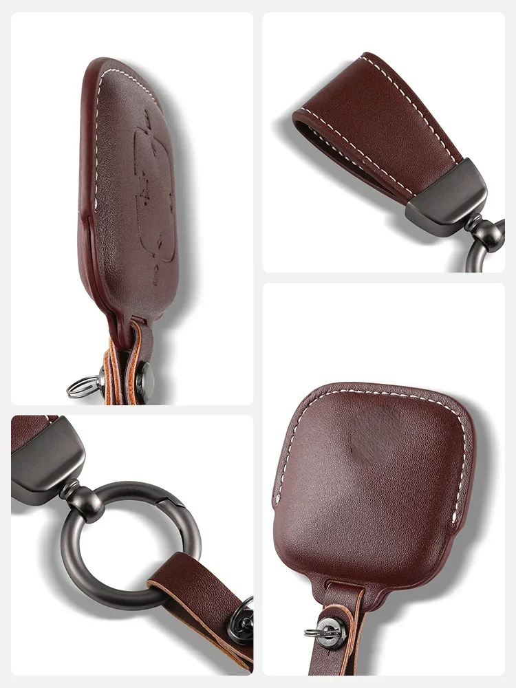 for Zeekr X 001 009 2021 2022 2023 Car Top Leather Car Remote Key Case Cover Keychain Keyring Accessories Key bag