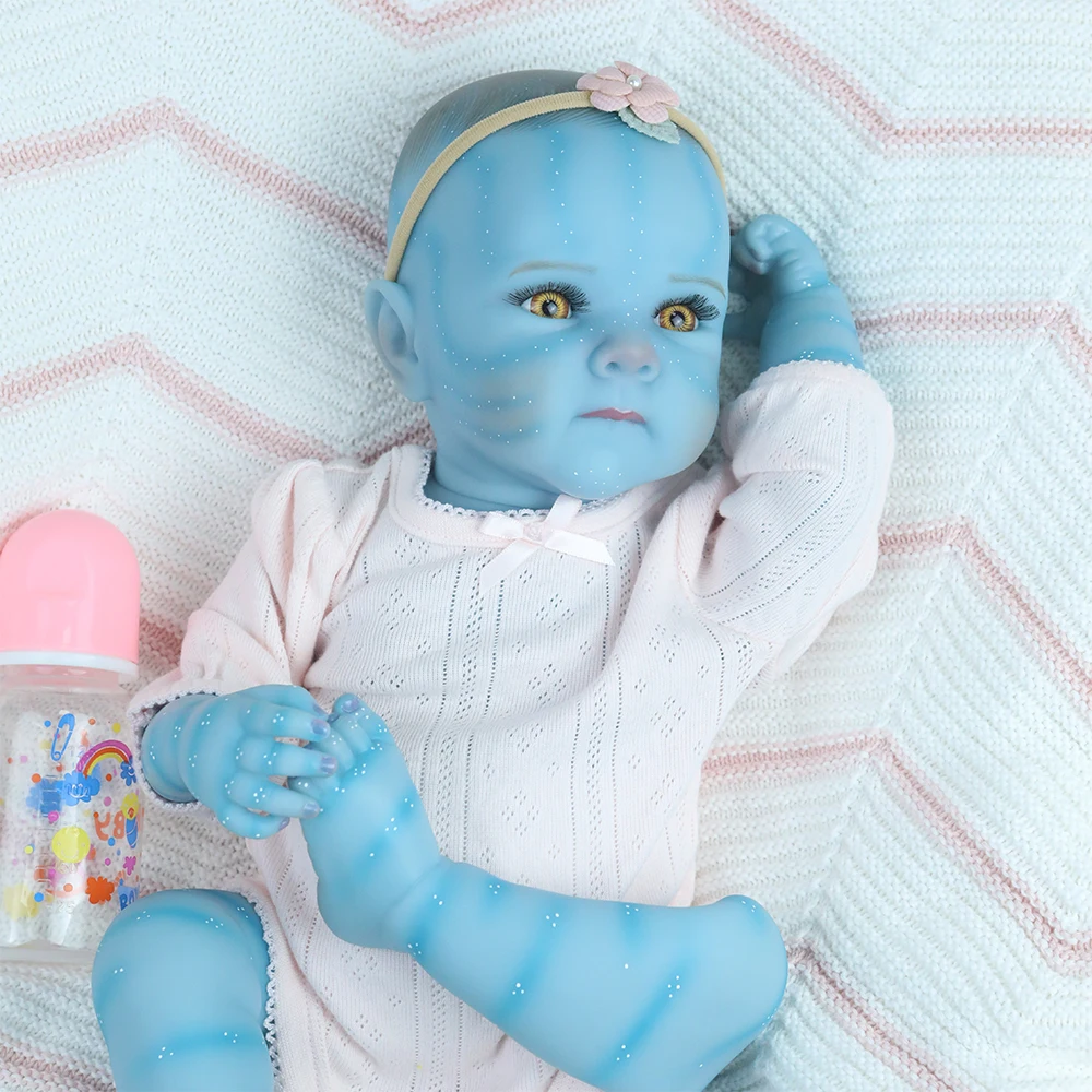 18 inch full body reborn baby blauwe poppen Bettie Avatar pasgeboren babyformaat handgeschilderde 3D huid met zichtbare aderen Mu Sundae Bebes