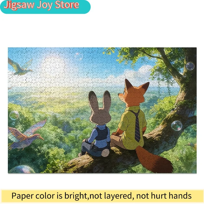 Puzzle de 1000 pièces Disney Zootopia Judy Hopps et Nick Wilde, haute difficulté, jeu éducatif pour adultes, Puzzle G