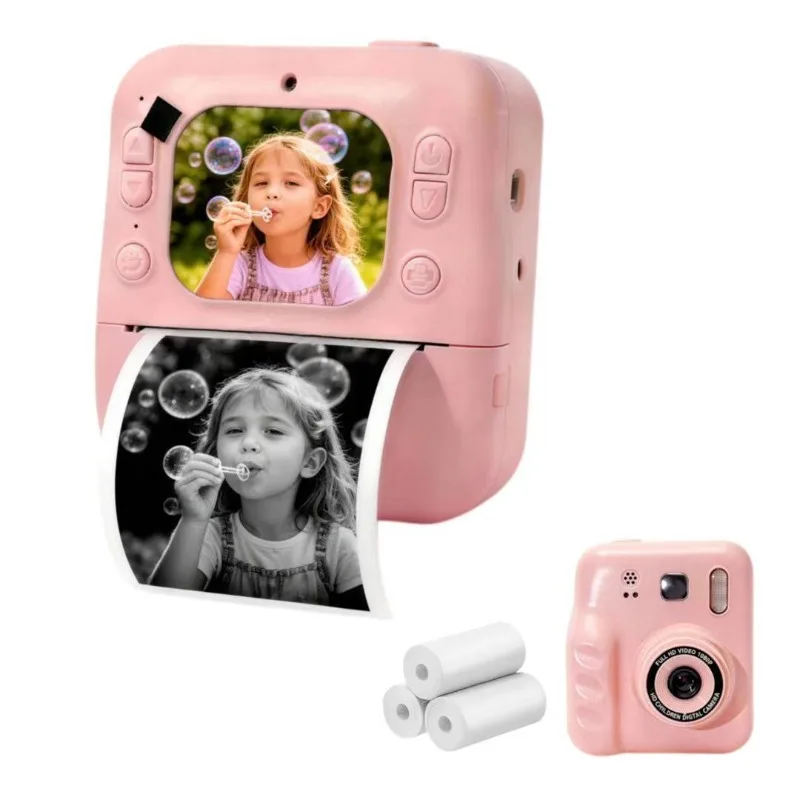 

Детская камера Polaroid с двумя объективами высокого разрешения, способная делать фото и видео, в подарочной коробке.