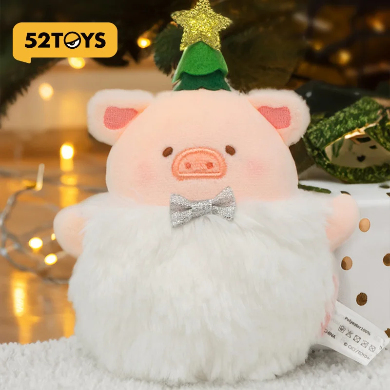 52TOYS Lulu Pig Plush Keychain Soft Cute Reindeer Stuffed Pendant for Holiday Bag Decoration Ideal Gift for Adult Collectors