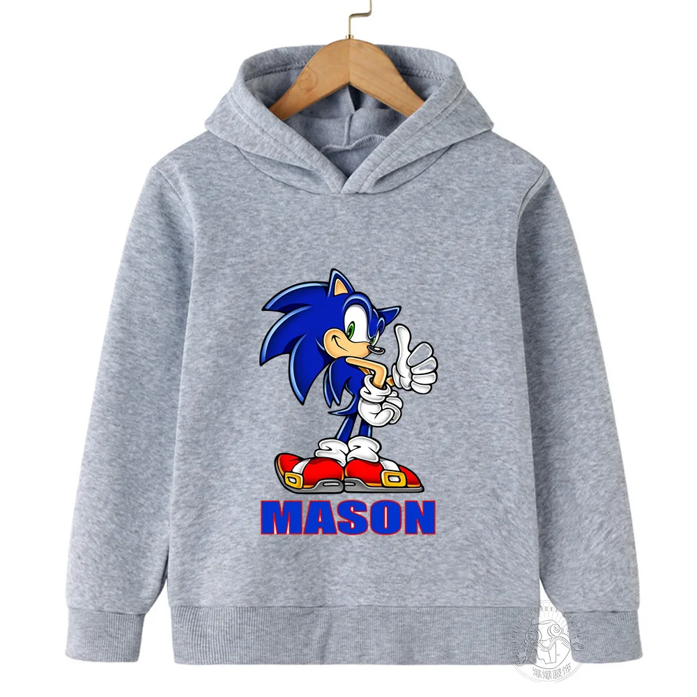 Cartoon Kids Sonic Fall Sonic Hoodie Kids Clothing Girls Sweatshirt Sonic Fashion Casual hoodie Boys long sleeve tops