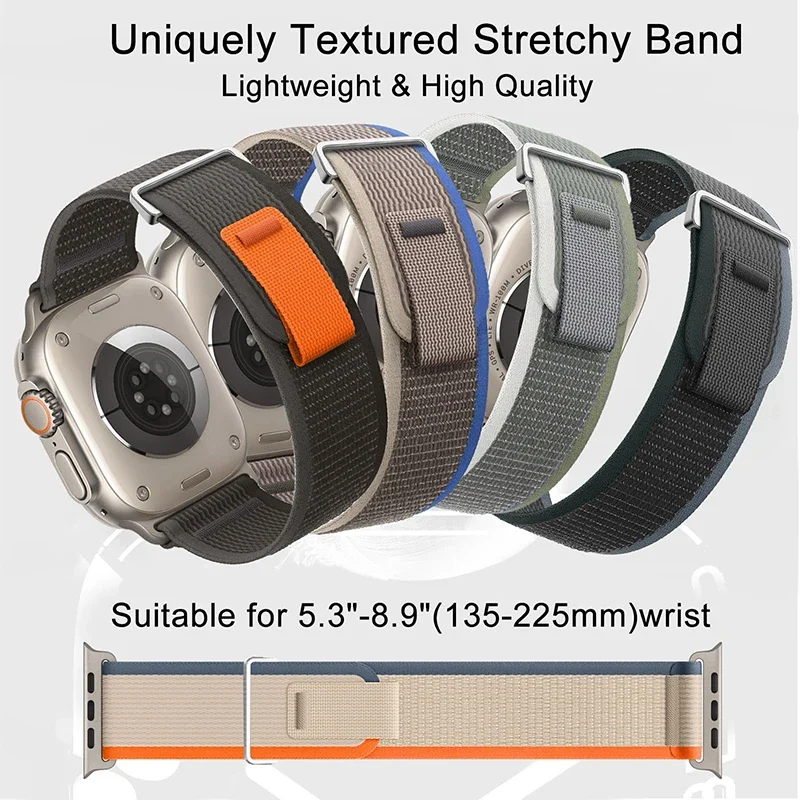 Trail Loop für Apple Watch-Armbänder 44 mm 40 mm 45 mm 41 mm 42 44 45 mm Sportarmband Smart Ultra 2 49 mm Serie 9 8 SE 7 6 5 4 3 Armband