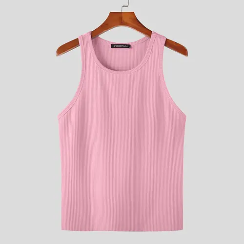 Casual Well Fitting Tops INCERUN Men's Solid Color Pinstripe Sleeveless Vests Streetwear Sports All-match Loose Waistcoat S-5XL - Image 11