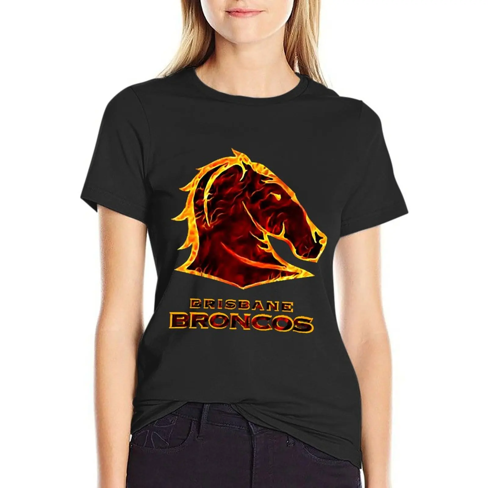 

Broncos (On Fire Edition) T-Shirt plus size tops female hippie clothes summer tops korean Women's clothes