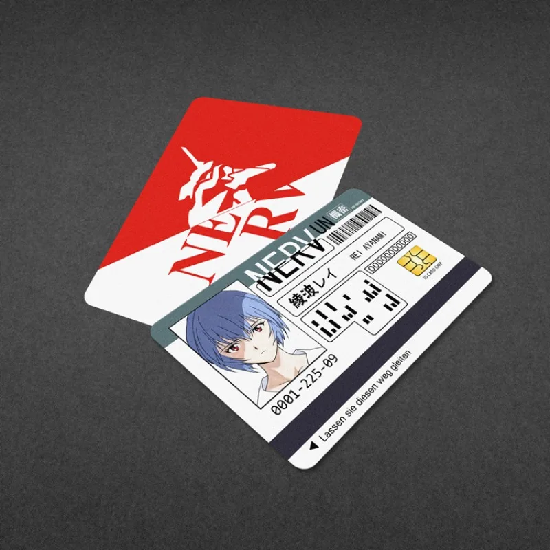 EVANGELION Ayanami Rei بطاقة الخصم الائتمانية ملصق أنيمي Ikari Shinji Asuka بطاقة البنك الائتمان لتقوم بها بنفسك الشارات لاصقة تزيين الهدايا