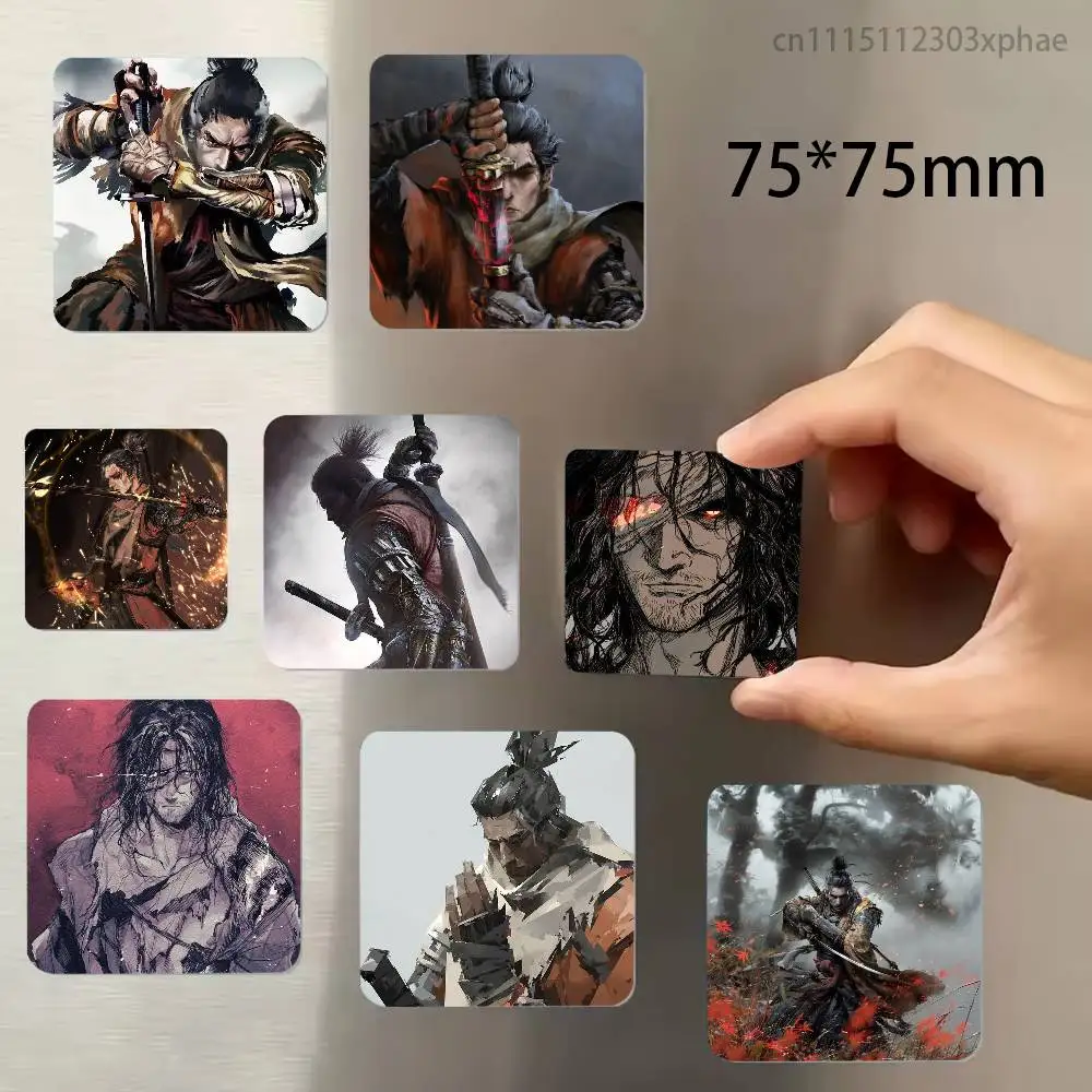 Game S-Sekiro Shadow Die Twice Personalized Magnetic Durable Plastic Square Picture Surface Fridge Magnets
