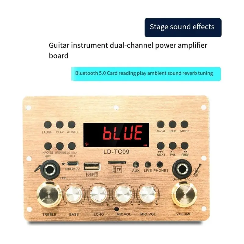 B16C-Power Amplifier Board 2-Channel 30W+ 30W Bluetooth 5.0 Guitar Instrument Amplifier Board For Car Speaker Outdoor Square