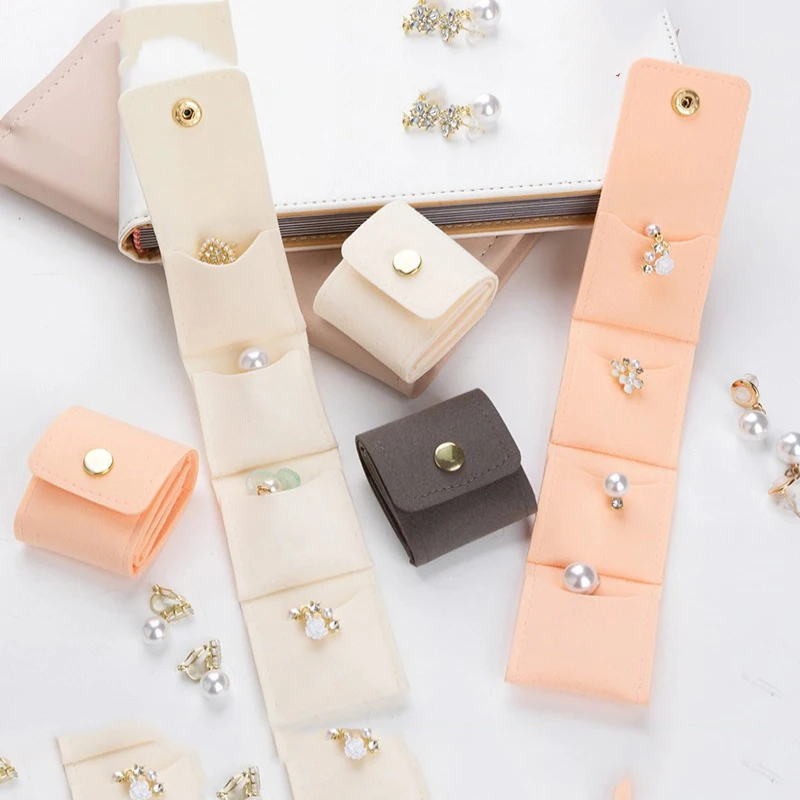 

Foldable Microfiber Jewelry Storage Bag Travel Portable Pocket Ring Small Item Storage Small Bag