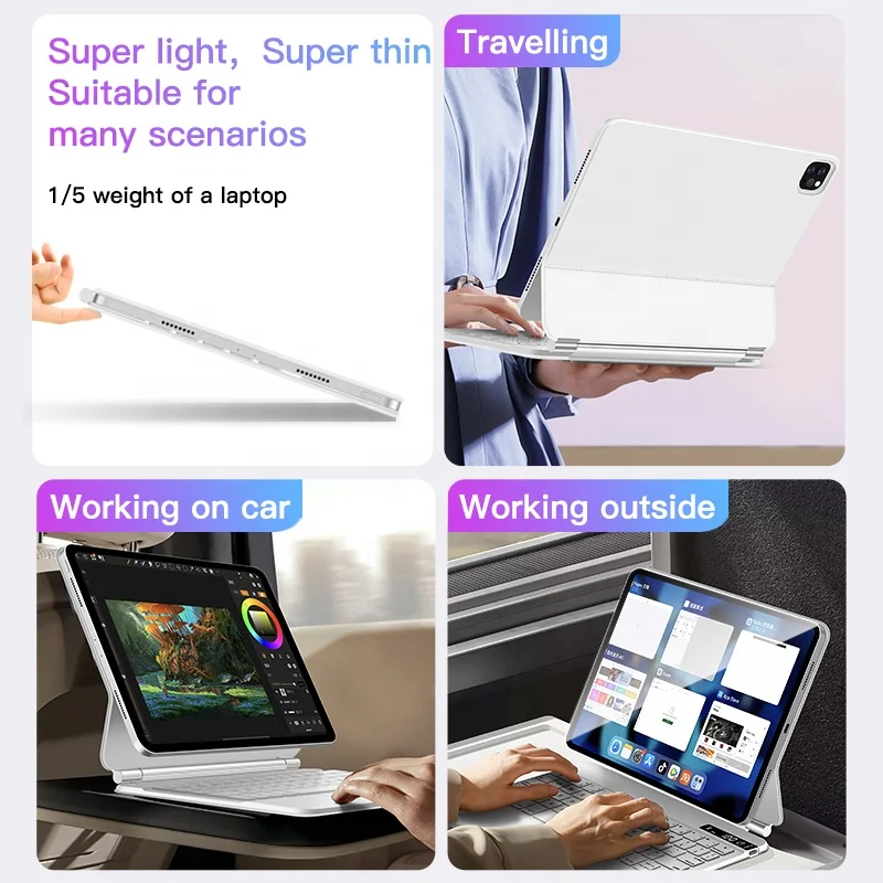Magic Keyboard for iPad Pro 11 10.9 Inch Air 4 5 Tablet Laptop Smart Keyboards Case Cover Magnetic Backlight Touchpad