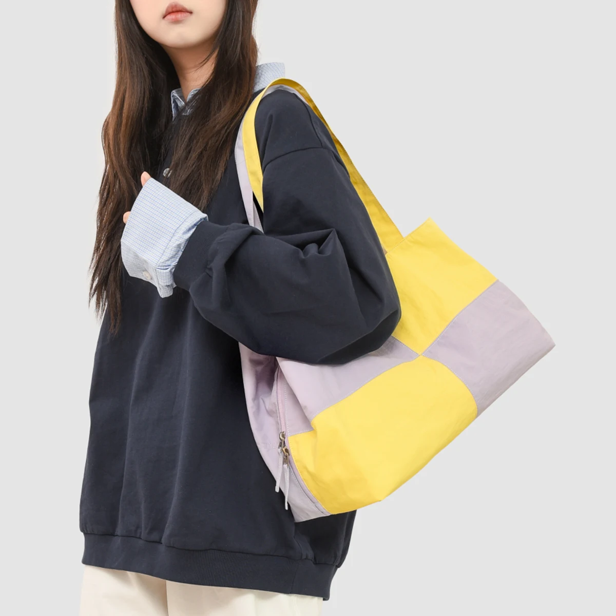 

Square Partitioned Lightweight Large-Capacity Tote Bag Waterproof Gym Bag Crossbody Computer Bag Short-Distance Travel Commuter Bag Student