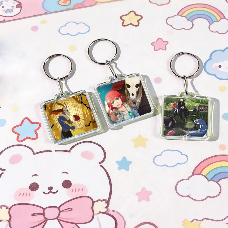 Anime The Ancient Magus Bride Acrylic Keychain Handmade Hanging for Clothes Backpack Decoration Accessories Gifts with Friends