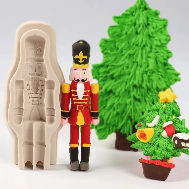 Nutcracker Soldier Silicone Mold For Resin Crafts Cake Fondant Chocolate Candy Xmas Dessert Baking Decoration DIY Tool