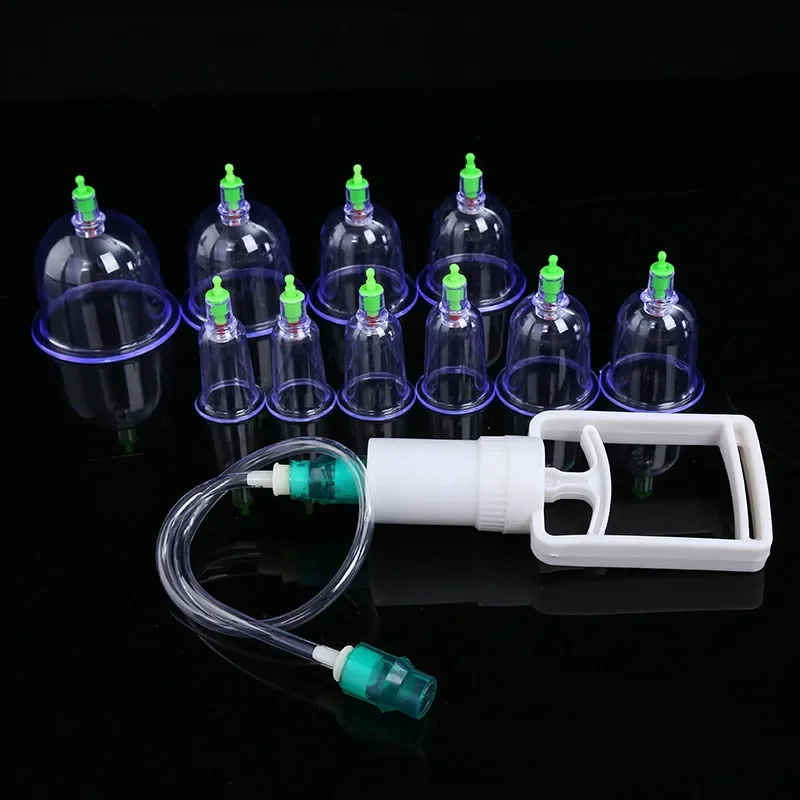 10Pcs Vacuum Cupping Set Chinese Medical Cupping Cups Cans Suction Cup Therapy Back Body Detox Massage Anti Cellulite Massager