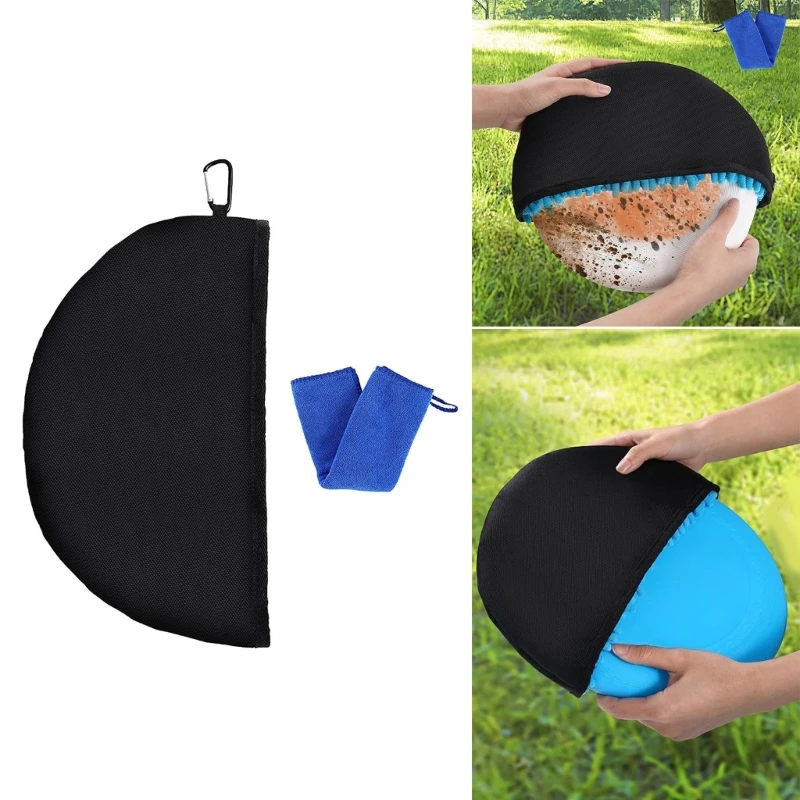 Flying Disc Cleaning Tool Disc Golf Cleaning Towel Case with Microfiber Cloth