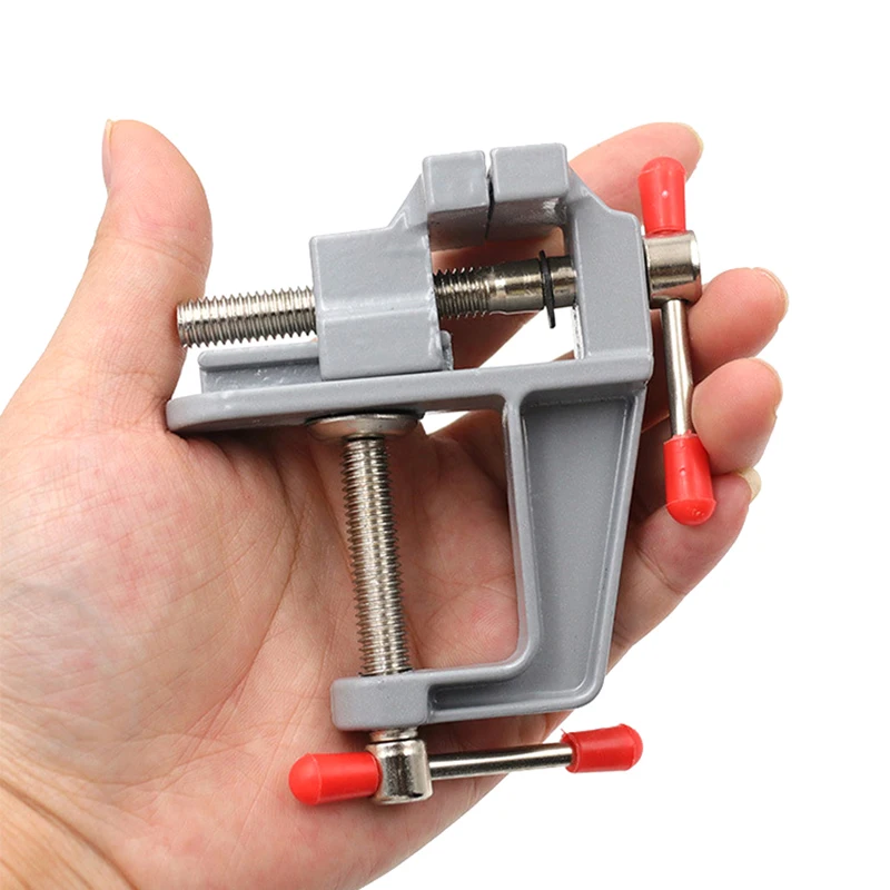 

Алюминиевый миниатюрный инструмент «сделай сам», Настольная скамья с зажимом для маленькой искусственной кожи, миниатюрные тиски, стационарные инструменты