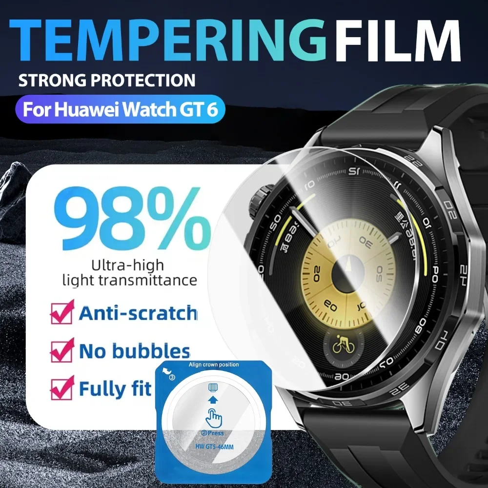 1-5Pack for Huawei GT6 Pro HD Tempered Glass Easy Install Tool Screen Protector Protective Films for Huawei Watch GT 6 41mm 46mm