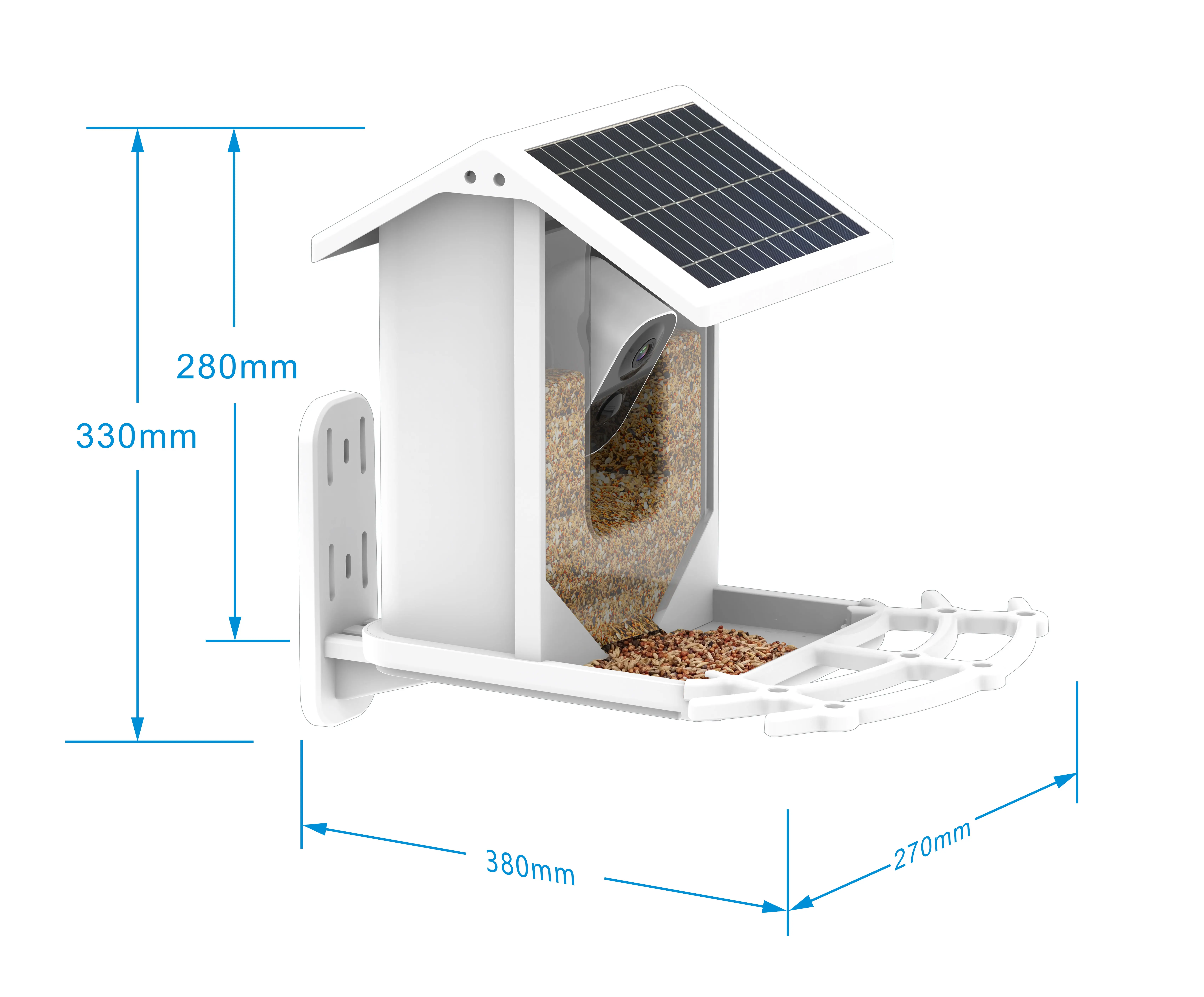 Manufacture Smart Bird Feeder with Camer Outdoor Solar Bird House with Wifi  AI Recognize Bird Species