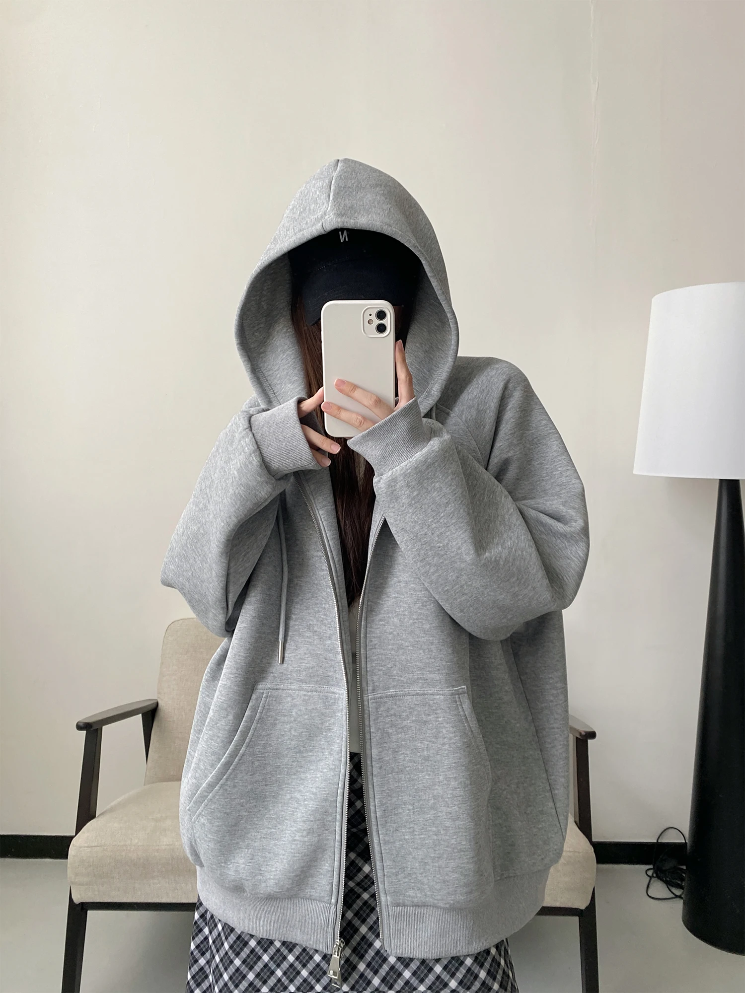 

Женская утепленная толстовка SunYeo на молнии с капюшоном, повседневная, удобная, стильная куртка-худи