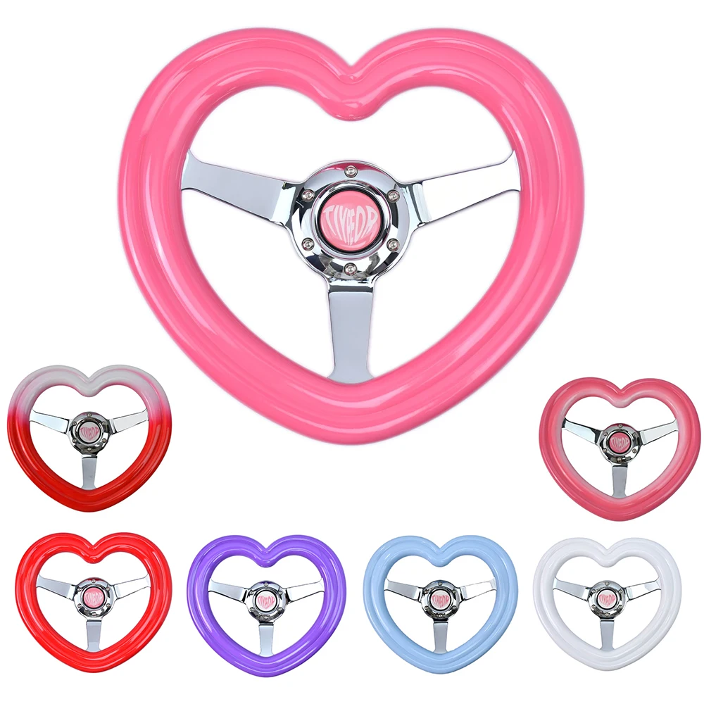 Tiypeor Exclusive Design ABS 320MM Heart Steering Wheel JDM Racing Culture Heart Shape Steering Wheel