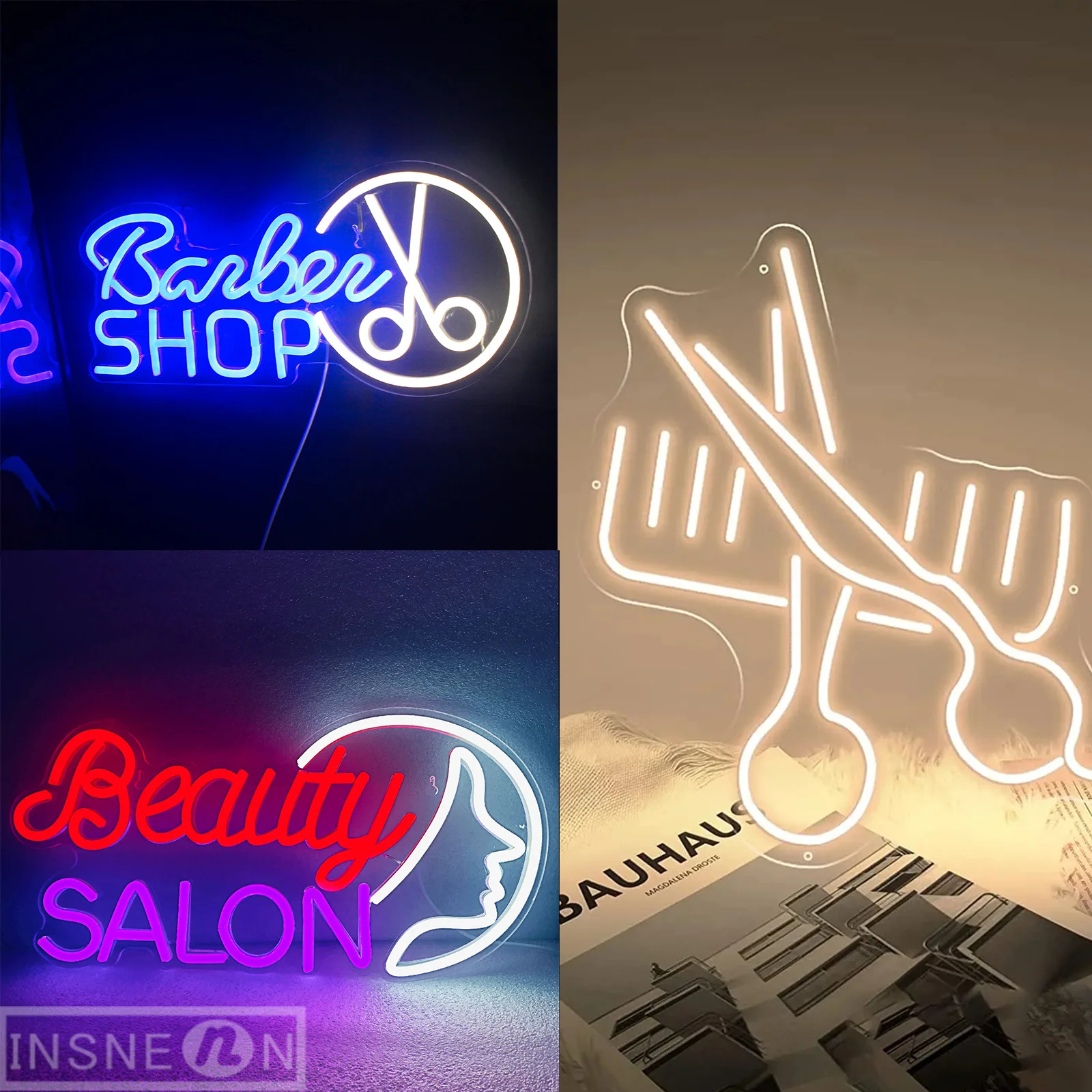 Neon Sign Lights Hair Salon Barbershop Acrylic Hanging personalise Aesthetic Room Home Barber Shop Wall Decor Neon Signs Lamp