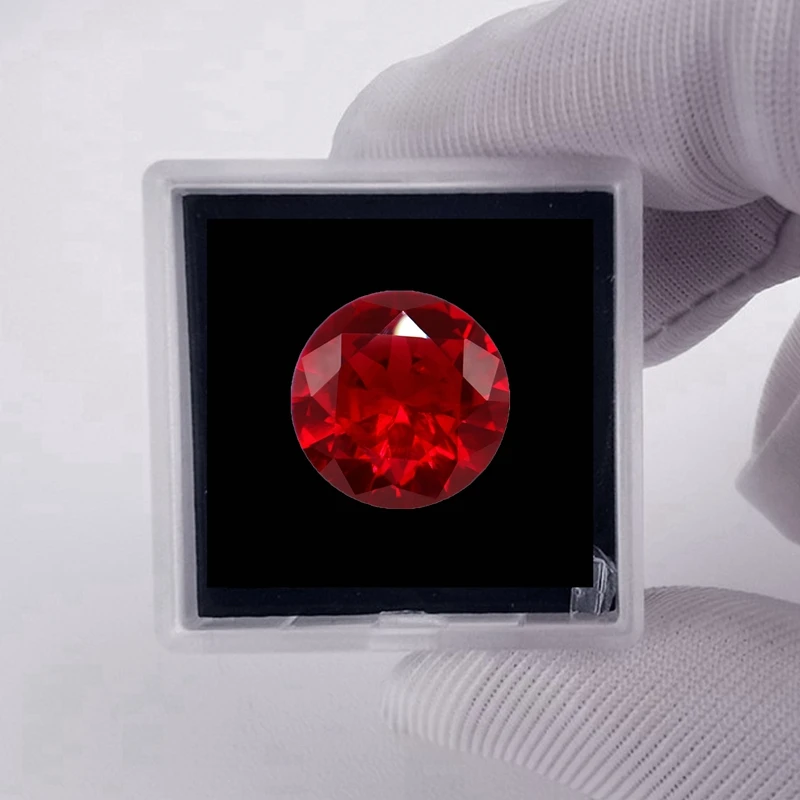 

Pretty Fluorescent Ruby Under UV Light 15.0mm 13.0ct for DIY Rings Necklaces Crafts Round Shape Cut Red Ruby Loose Gemstone Gem