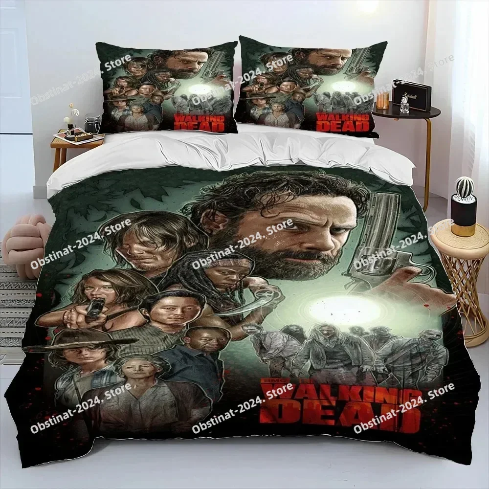 Horror TV The Walking Dead Lincoln Comforter Bedding Set,Duvet Cover Bed Set Quilt Cover Pillowcase,King Queen Size Bedding Set