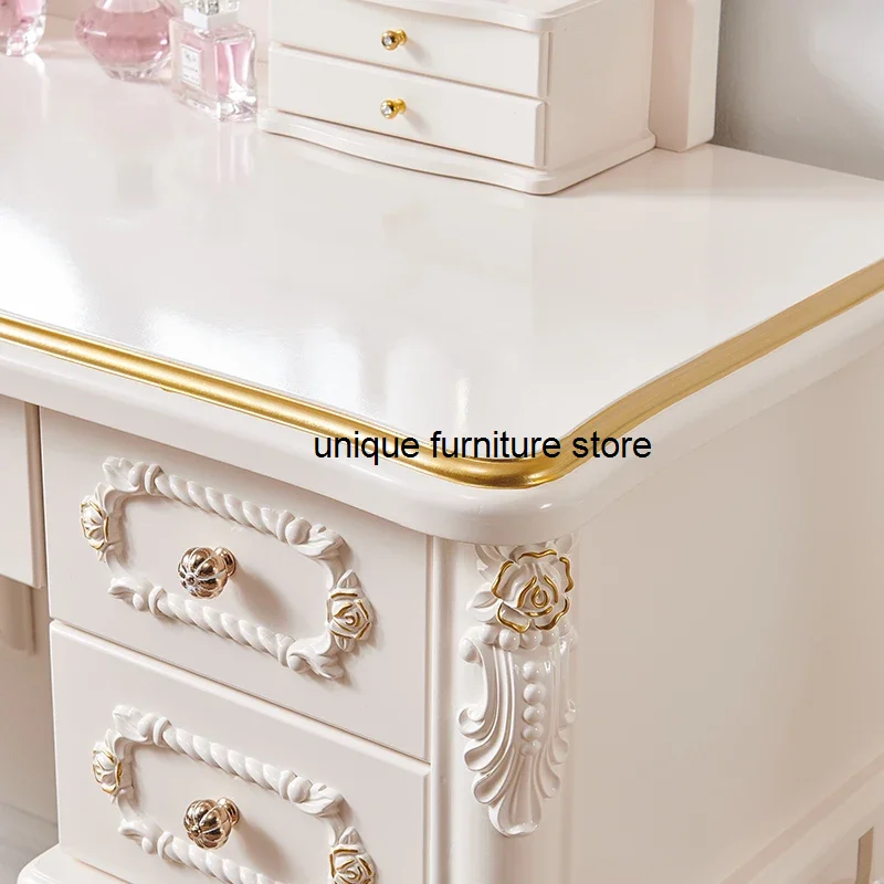 Kids Baby Wedding Dresser Table Men Beige Legs Make Up Storage Dressing Table White Drawers Penteadeiras De Maquiagem Funiture