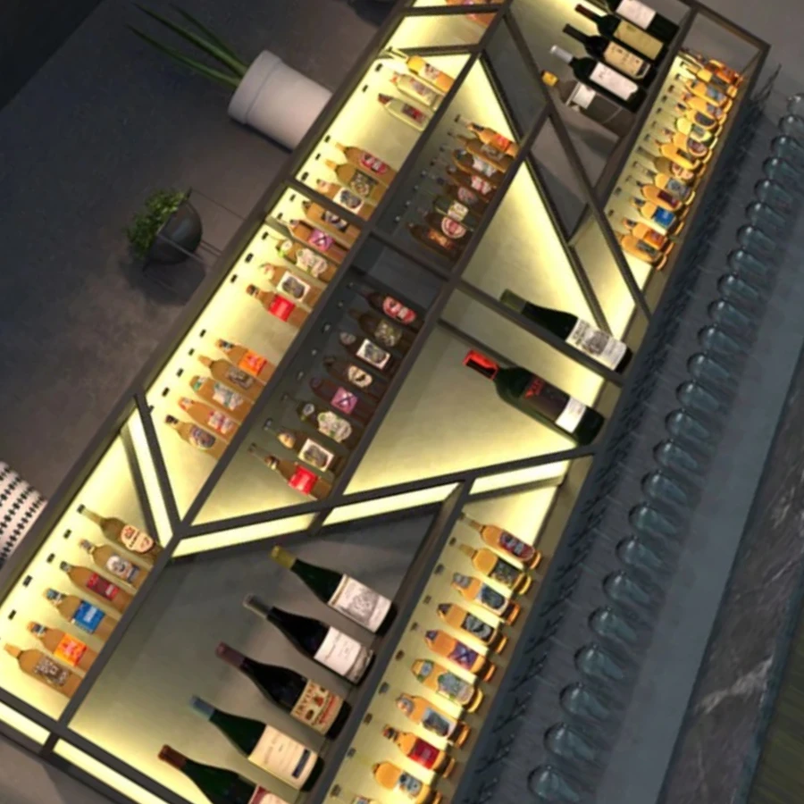 

Corner Boutique Bar Cabinet Commercial Design Wall Mount Houses Glass Display Cabinet Meuble Rangement Motorhome Furniture