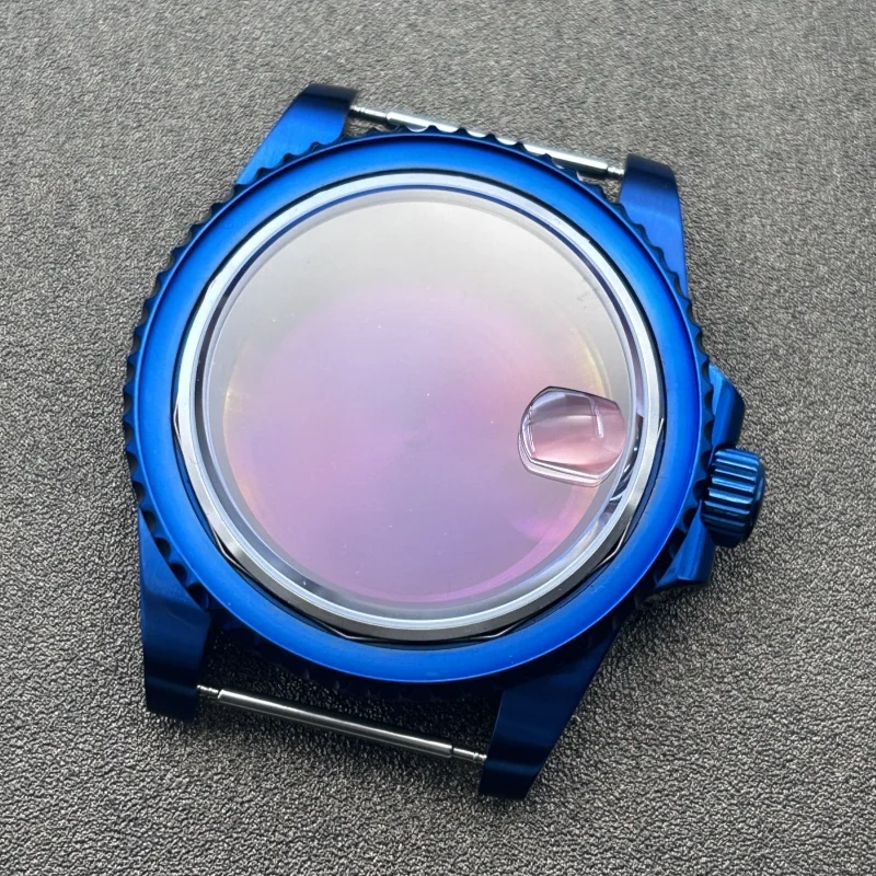 حافظة ساعة من الفولاذ المقاوم للصدأ NH35 حافظة زرقاء 40 مللي متر زجاج الياقوت 120 تناسب حركة NH34/NH35/NH36 #1