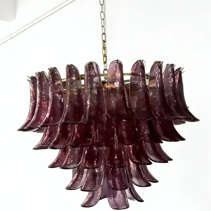 French Retro Handmade Glass Chandelier Cloud Mist Design Luxury Lighting for Living Room Bedroom Duplex Home Decor