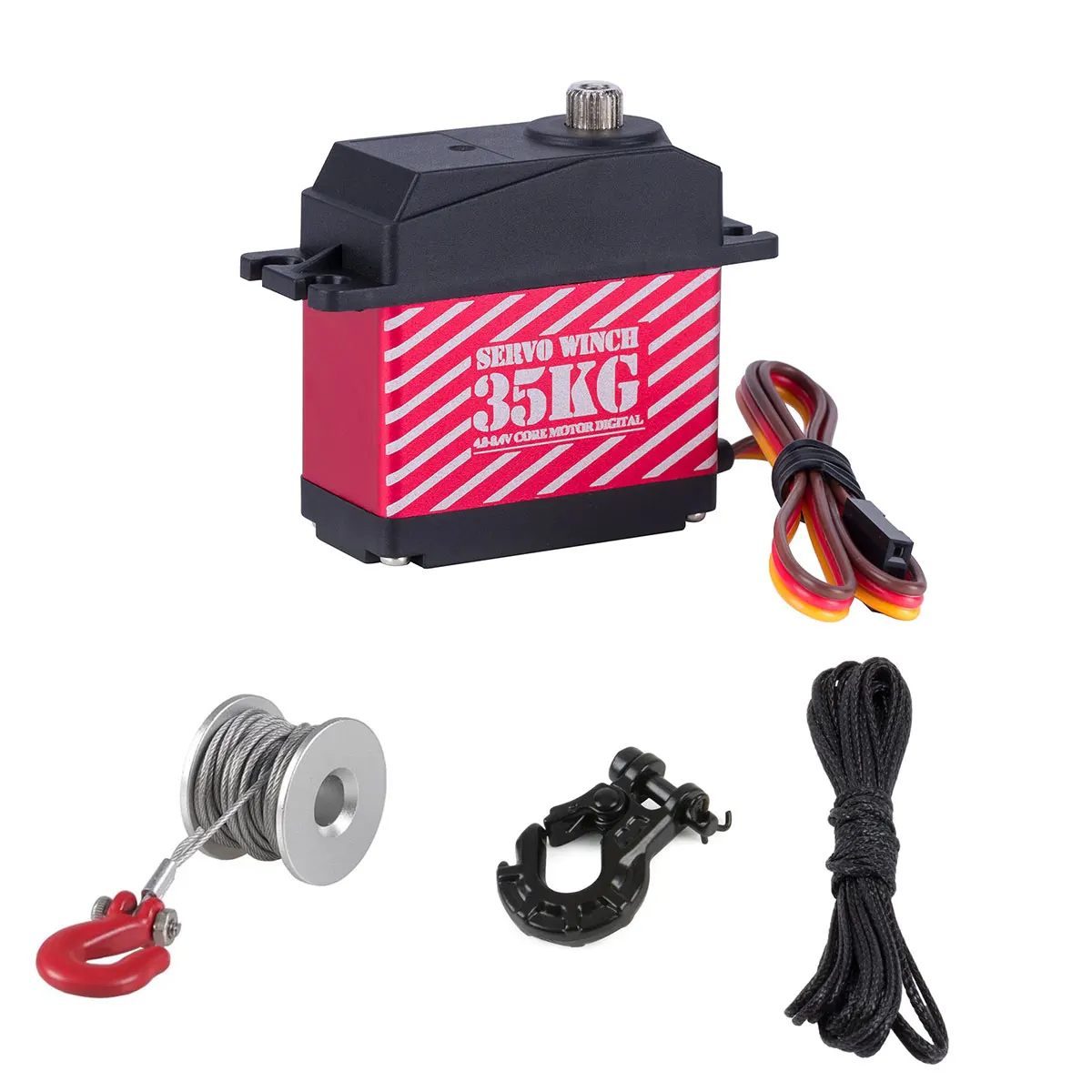 Fimonda 35 kg digitales Servo 360 °   Wasserdichte Servos mit großem Drehmoment, Windenlinie, Abschlepphaken für RC-Autoschiff, Flugzeug, LKW, Roboter, Upgrade zum Selbermachen 6