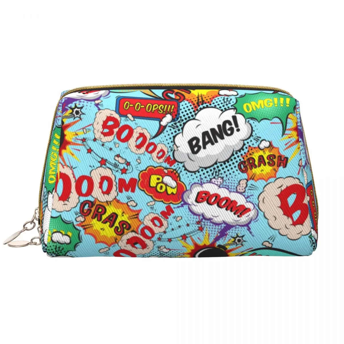 

Superhero Cartoon Anime Cosmetic Bag Big Capacity Comic Pop Art Explosions Pattern Makeup Case Beauty Storage Toiletry Bags