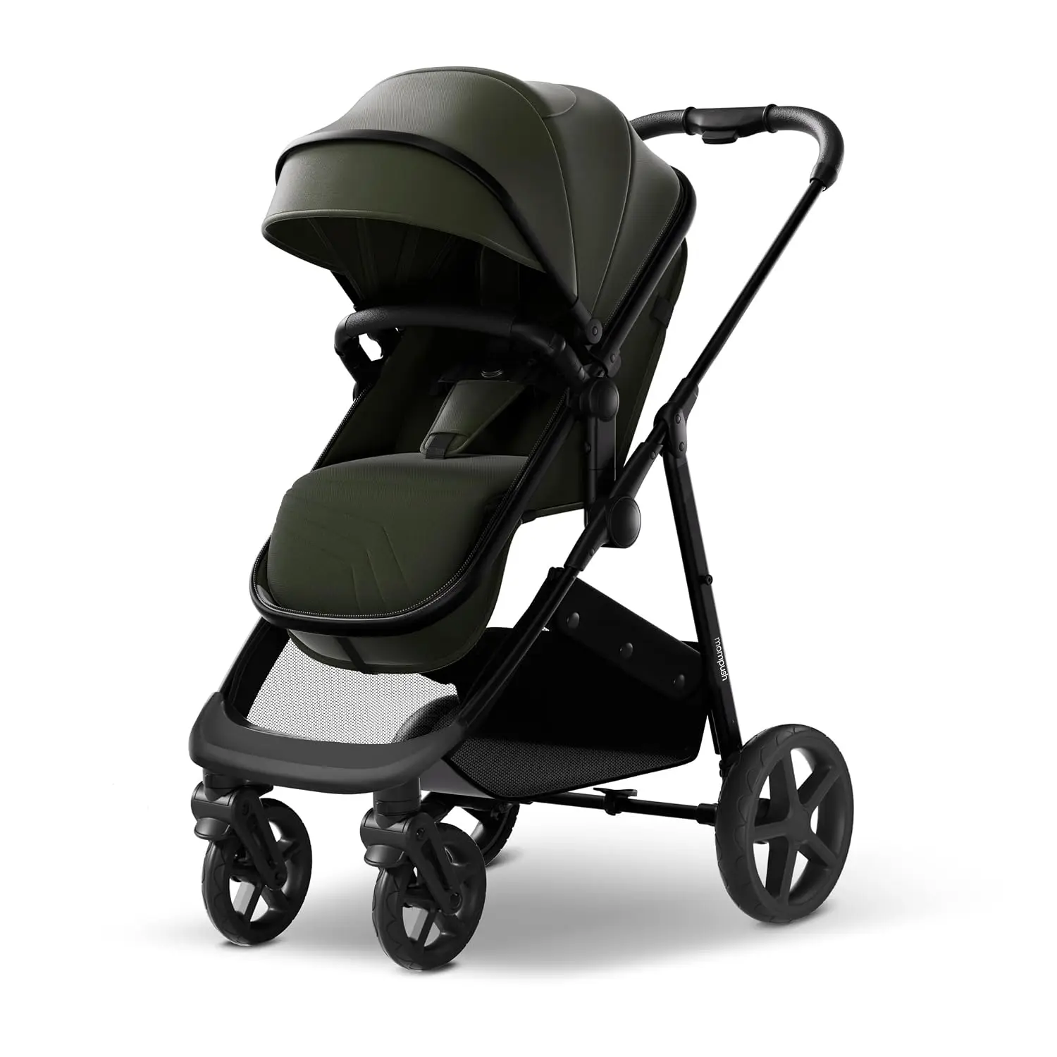Mompush Wiz 2 in 1 Baby Stroller with Infant Pramette Mode, One Hand Fold Convertible Newborn to Toddler Stroller with Reversibl
