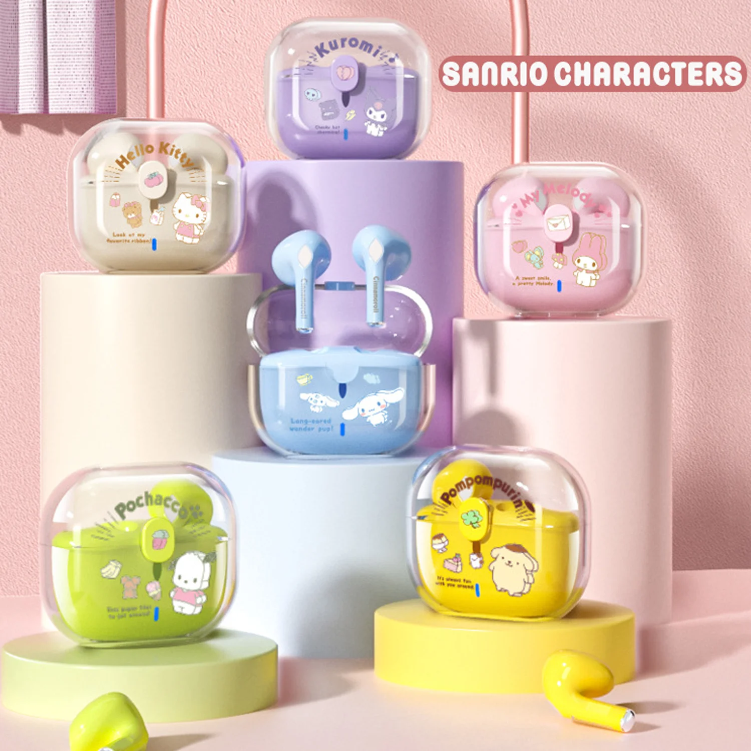 Sanrio Wireless Bluetooth Earphones  Waterproof Hanging Ear Type Ultra Long Endurance Noise Cancelling Headphones