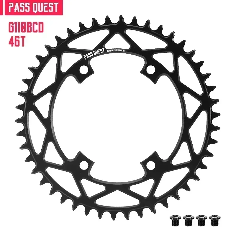 PASS QUEST for shimano grx fc rx600 rx810 grx 110 bcd 4 bolt sprocket round oval narrow wide sprocket 38-52T optional