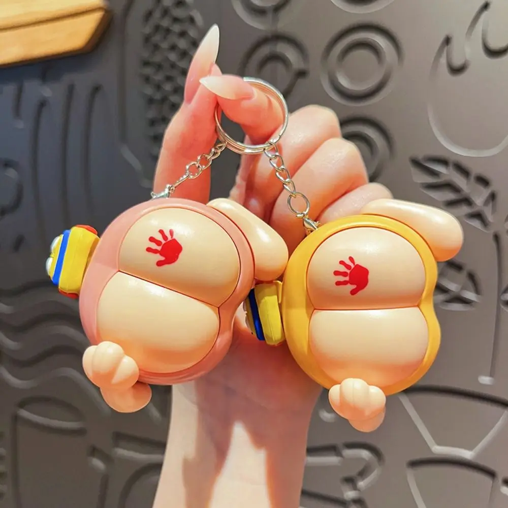

Funny Sound Production Spanking Keychain Cartoon PVC Vocal Buttocks Toy Emit Light Fashion Fidget Keychain Toys Girls Gifts