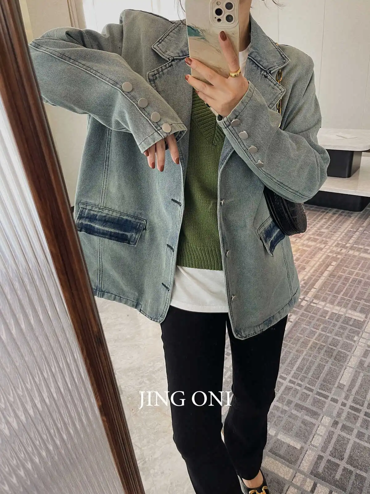 Retro Denim Suit Jacket For Women In Autumn And Winter 2025, New Washed And Worn Loose Korean Casual Jacket
