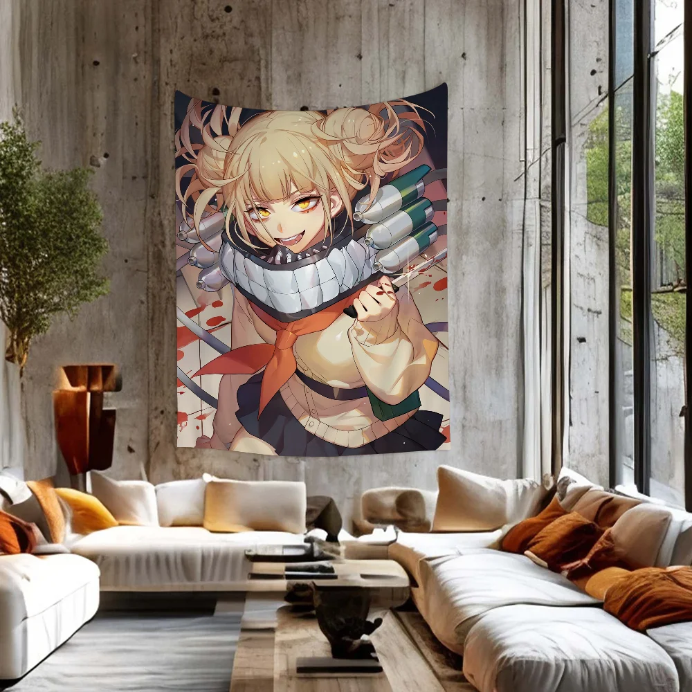 

M-My H-Hero A-Academia Toga Himiko Tapestry Anime Tapestry Hippie Flower Wall Carpets Dorm Decor Wall Hanging Home Decor