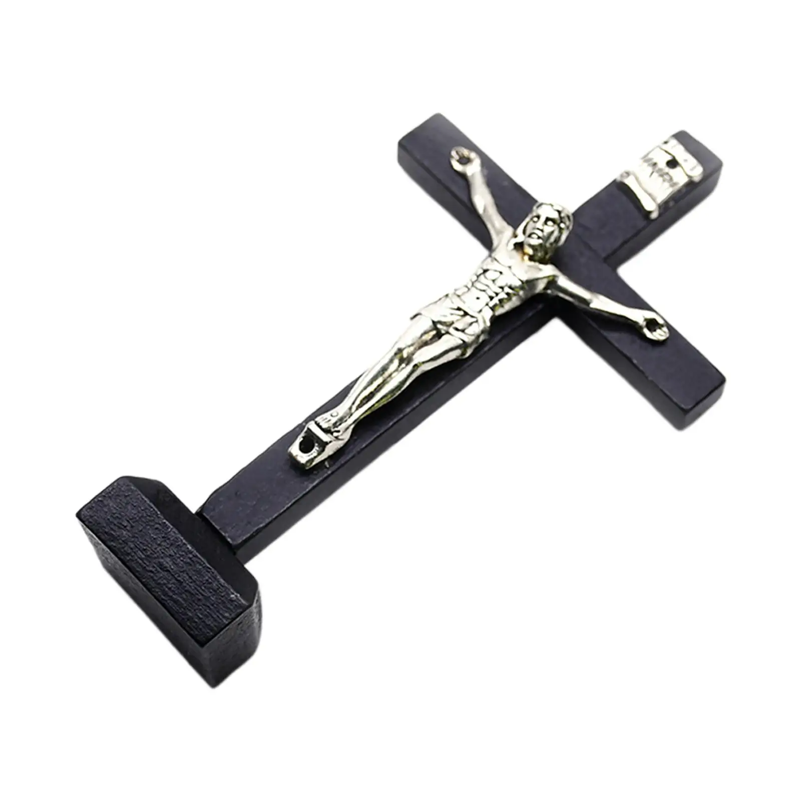Crucifix Tabletop Decor 4 inch Wood Cross jesus Statue for Decoration Gifts